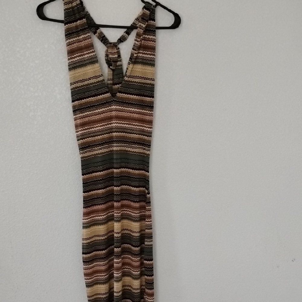 Brown Tan Sleeveless Halter Bodycon Dress